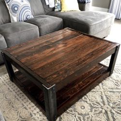 Beautiful Hand Made Custom Industrial Farmhouse Coffee Table