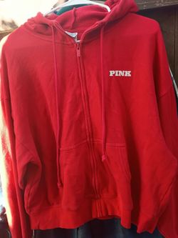 PINK Victoria's Secret Red Zip-Up Hoodie