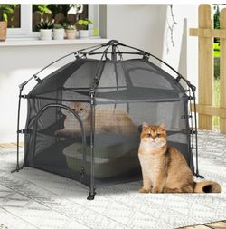 EighteenTek Catio Outdoor Cat Enclosure 3-Tier Pop up Cat Tent Playpen | Portable Kitten Catio Tower | Pet Playpen Indoor/Outdoor Cats Enclosed | Play