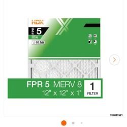 12 in. x 12 in. x 1 in. Standard Pleated Air Filter FPR 5, MERV 12 pack