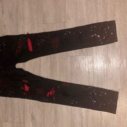 Black paint Splattered Jeans