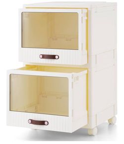 Collapsible plastic mobile file cabinet