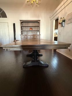 Solid Wood Dining Table and Hutch