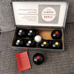 Vintage B&A Carpet Bowls Banda 2 Bias Boxed Set Indoor Bowling Miniature Bowls Made in England