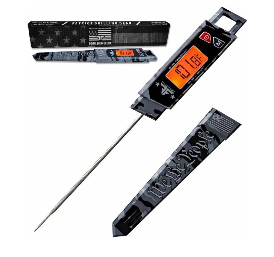 BBQ Bayonet - Digital Meat Thermometer for Grill & Kitchen Cooking, Quick Read Waterproof Backlit Temperature Probe, Great Gift for Grilling, Smoking