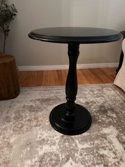 World Market Black Round End Table