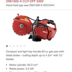 Brand New In Box Hilti Cut-off Saw