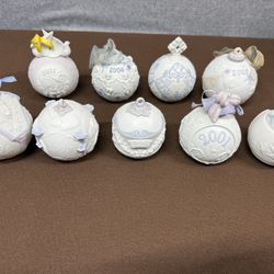 Lladro Christmas Ornament Lot 1(contact info removed) Porcelain Holiday Ball Set Spain