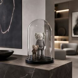 16" Tall x 11" Width Glass Dome Cloche w/ Black Wood Base - Collector's Glass Display  