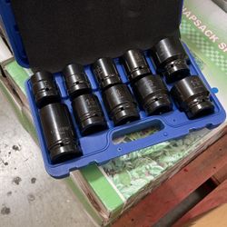 10pcs 1” Drive Impact Socket Set 1” To 2” Cr-mo