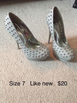Spiked glittery heels