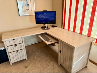 Coastal wood desk