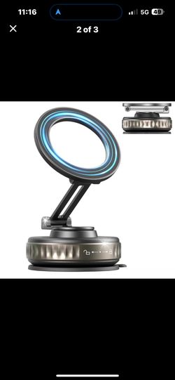 Universal Magnetic Car Phone Holder - Strong Vacuum Suction Cup Mount for All Smartphones & Vehicles | Foldable Design Works on Dashboard, Gym & Bathr