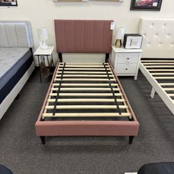 Twin Pink Platform Bed Frame 