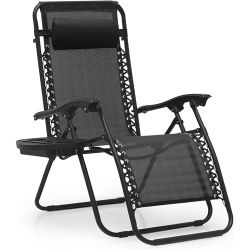 BLACK RECLINING CHAIR OUTDOOR WITH HEADREST ❗️🏁
