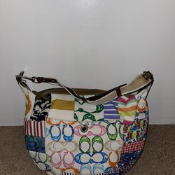 Coach Hampton Multicolor Patchwork Shoulder Bag