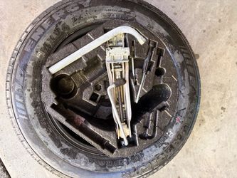 Spare Tire with Jack and Lug Wrench Kit