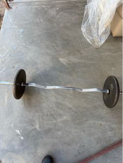 Barra pequeña con dos platos de 25 lbs