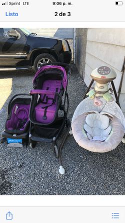 Carriola porta bebe y columpio