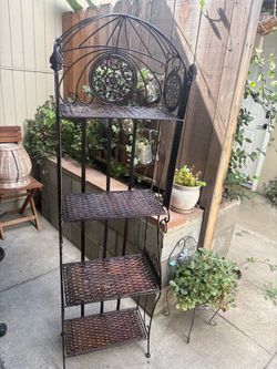 Brown Four-Tiered Baker's Rack