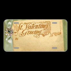 License Plate Novelty Car Front Vintage Valentine'S Day Greeting Card