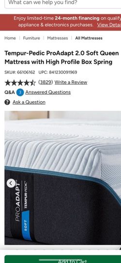 Tempur Pedic proadapt soft brand new