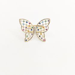 10kt Real Gold Butterfly Ring For Women 