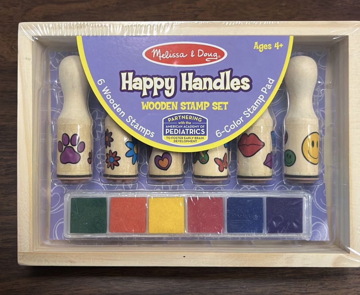 Melissa And Doug Happy Handle Wooden Stamp Set