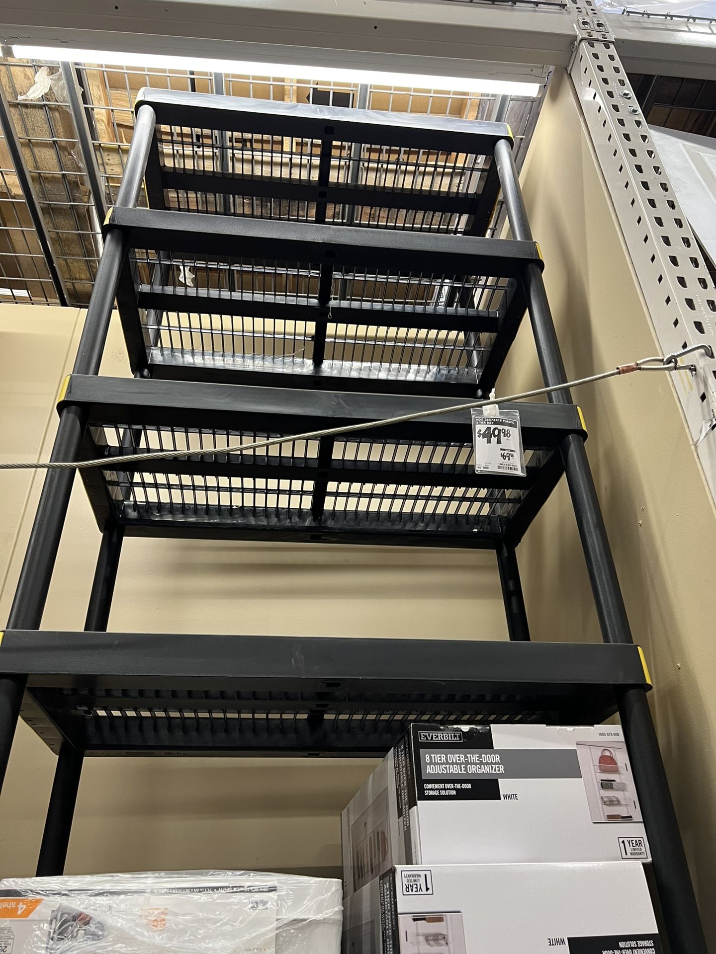 HDX 5-Tier Easy Assembly Multi-purpose Plastic Garage Storage Shelving Unit in Black (36 in. W x 74 in. H x 18 in. D)
