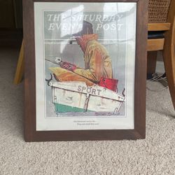 Norman Rockwell Old man in the sea framed print 