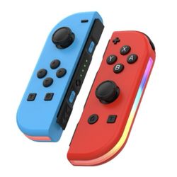 JOY-02 Gaming Left And Right Handle With RGB Lights Body Feel Bluetooth Gamepad For Switch / Switch OLED / Switch Pro / Switch Lite / Switch Joycon(Bl