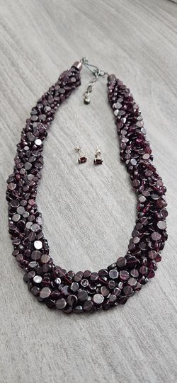Ruby Necklace & Earings Marked 925