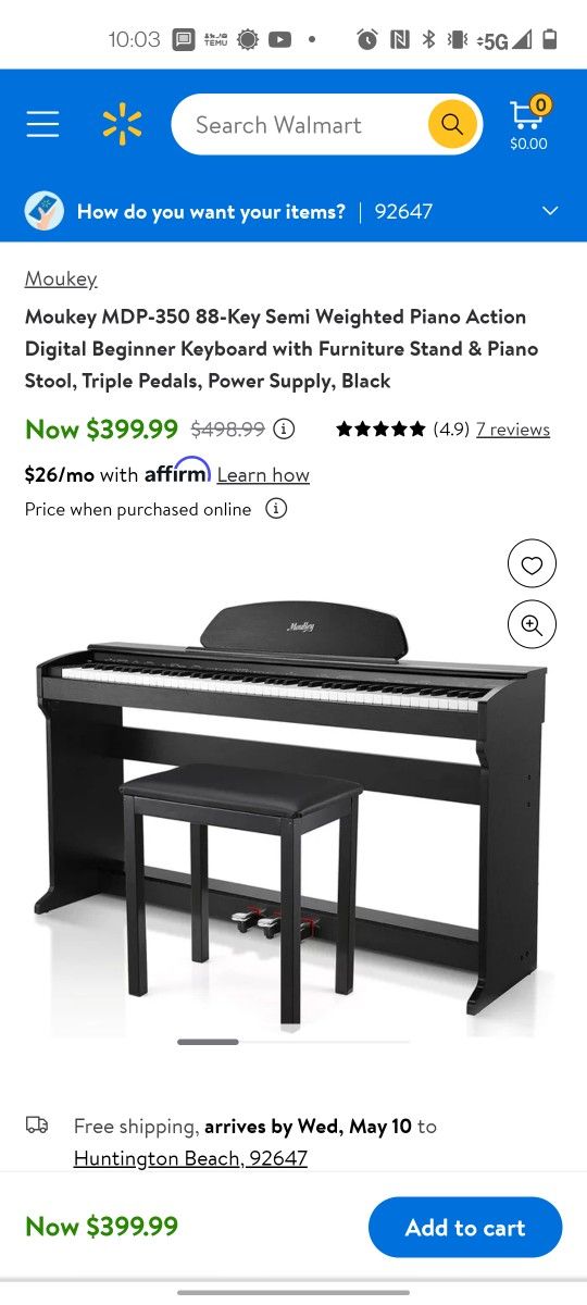 Moukey MDP-350 Electric Piano