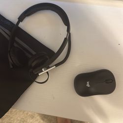 LOGITECH headset and wireless mouse