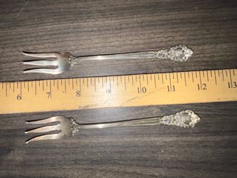 2 Vintage Sterling Silver Very Small Forks By Shreve & Co