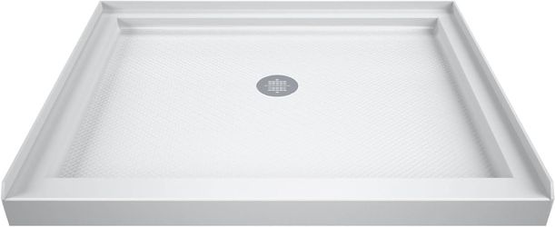 DreamLine SlimLine 42 in. D x 42 in. W x 2 3/4 in. H Center Drain Single Threshold Shower Base in White, DLT-1142420 White 42 inch D x 42 inch W Cente