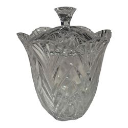 Noritake Crystal Treasury Biscuit Barrel Jar. Candy. Vintage Elegance 8”x6”