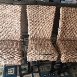 Rattan Dinning Chairs Set Of 3