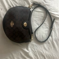 COACH Ella Hobo in signature canvas brown black