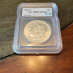 1883-O Morgan Silver Dollar Graded MS60! Uncirculated 