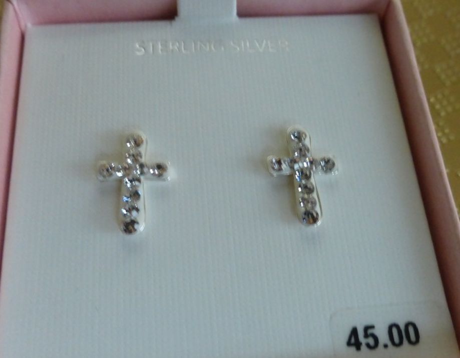 Darling, Dainty Sterling Silver Cross ✝️ Earrings