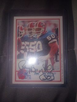 Autographed Ray Bentley Buffalo bills lineback 1989