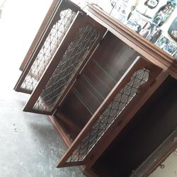 Display Case Trophy Wood Heavy Nice Real Wood Dresser With Adjustable Glass Shelves (3) 4 Ft Tall 70" Wide 18" Depth (Very Heavy)