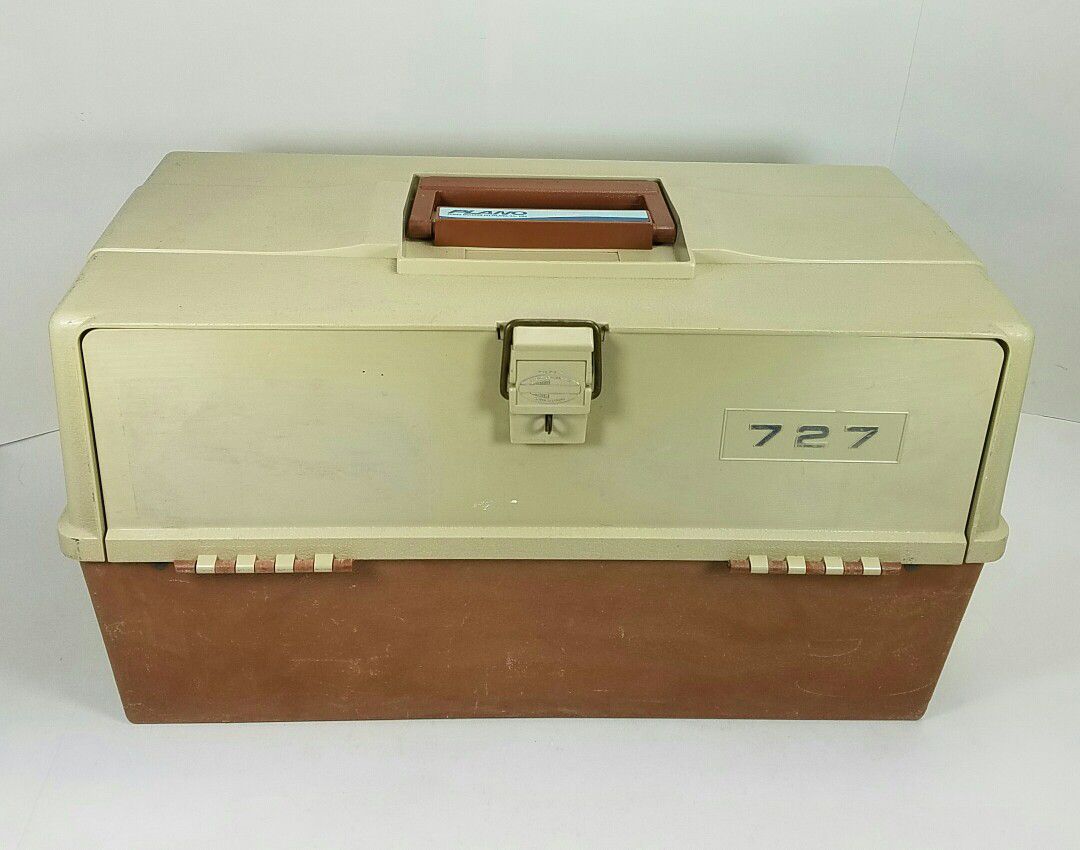 Vintage Plano 727 Fishing Tackle Box With Hook Holder for Sale in