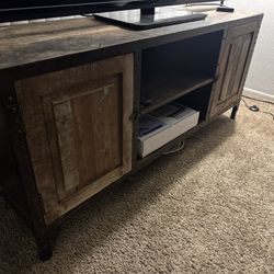 TV Stand - Rustic Wood and Metal