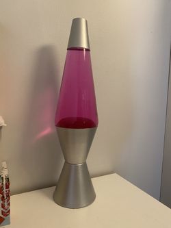 Pink Lava Lamp With Silver Base