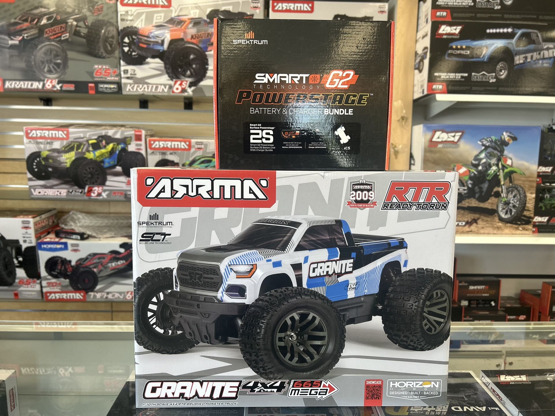 Arrma Granite 4X4 1/10 Brushed Monster Truck W/ 2S Battery & Charger Combo