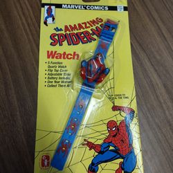 Vintage Hope 1990 Marvel Comics Amazing Spider Man Flip Quartz Watch Sealed NOS