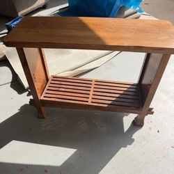 Solid Wood Console Table / Sofa Table with Shelf