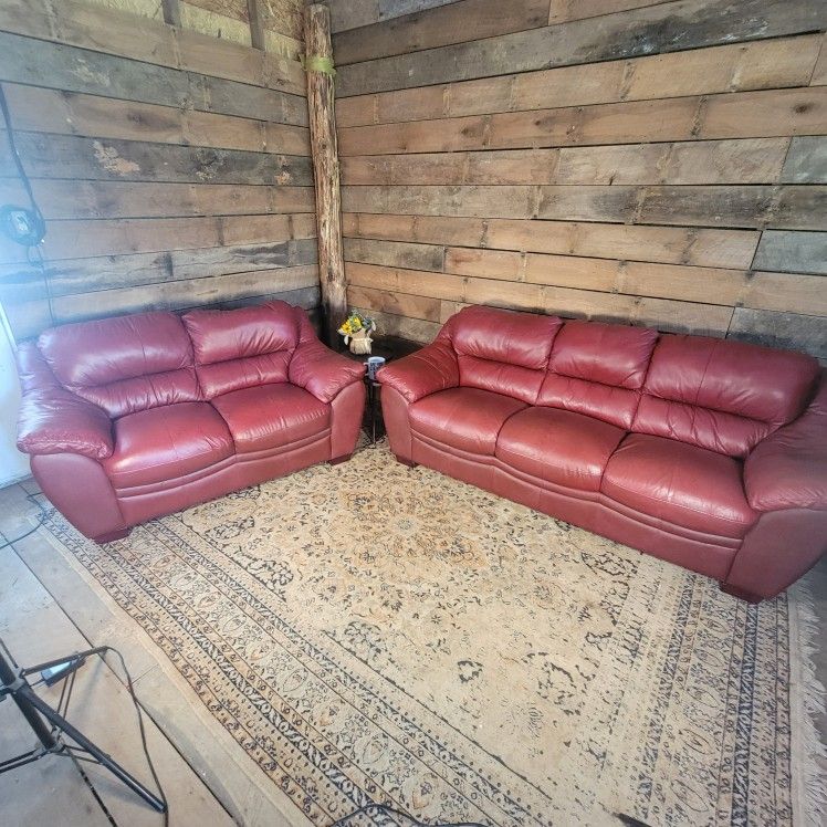 Genuine Leather Sofa & Loveseat Set
